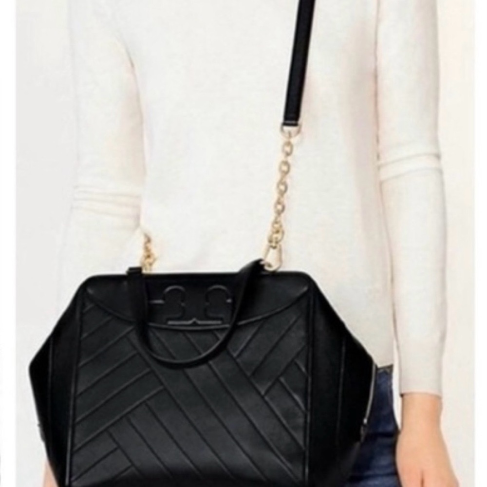 Tory Burch Black Quilted Tote